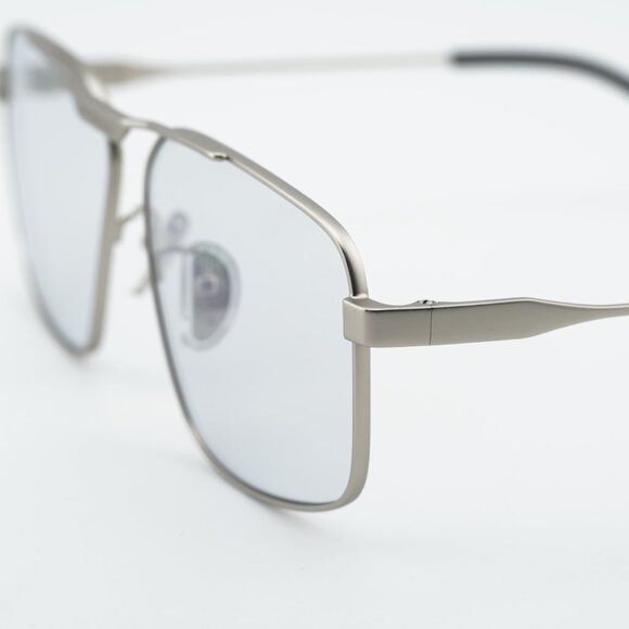 Balenciaga BB0418SK 004 Sunglasses Silver Square Frame, Grey Lenses main image 9